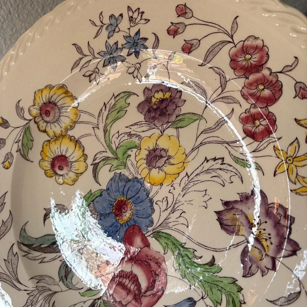 Vernon‎ Kilns Mary Lou Floral Serving Platter Vintage CA Pottery Cottagecore